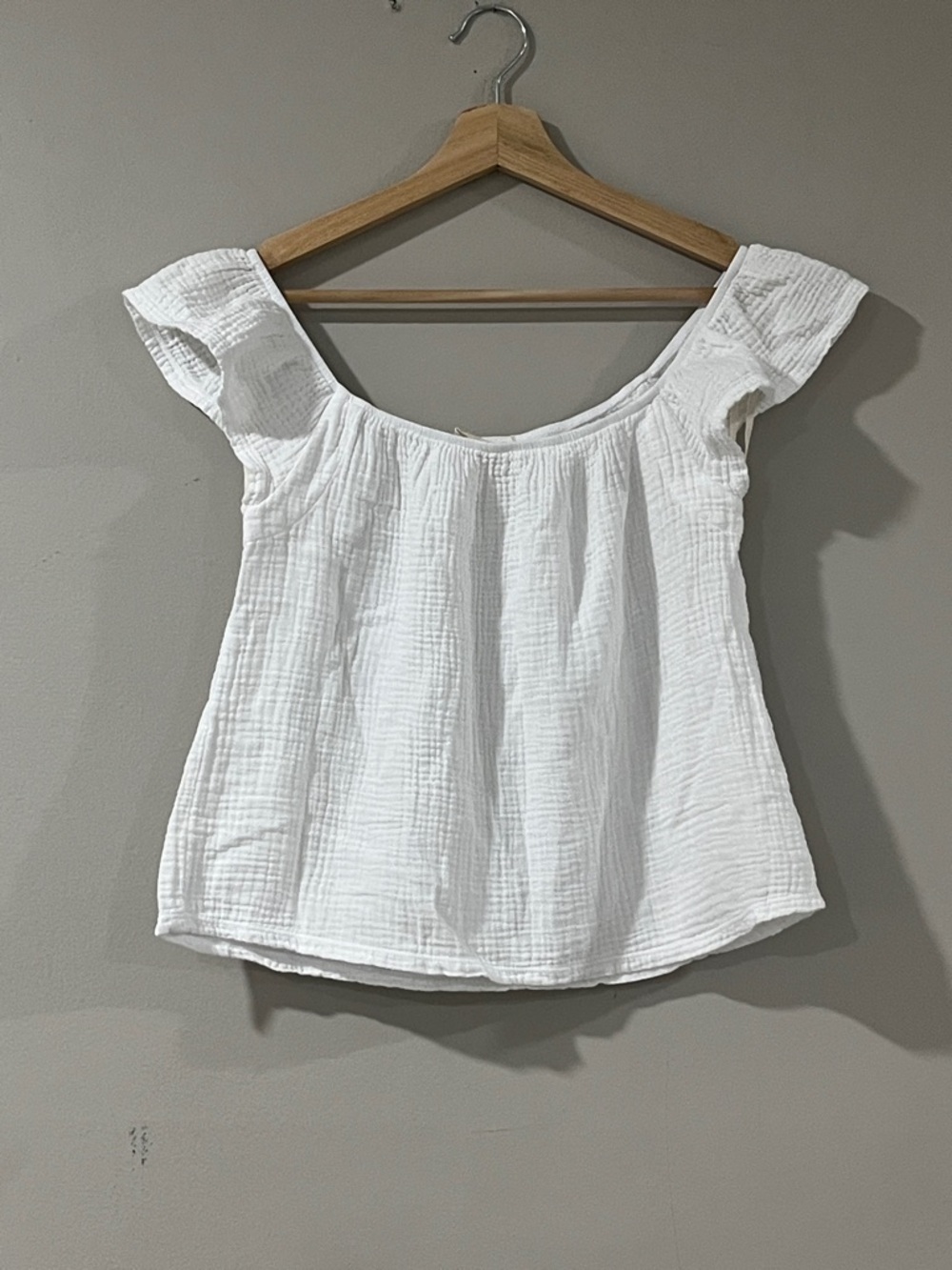 Nation LTD White Off-Shoulder Cotton Gauze Blouse